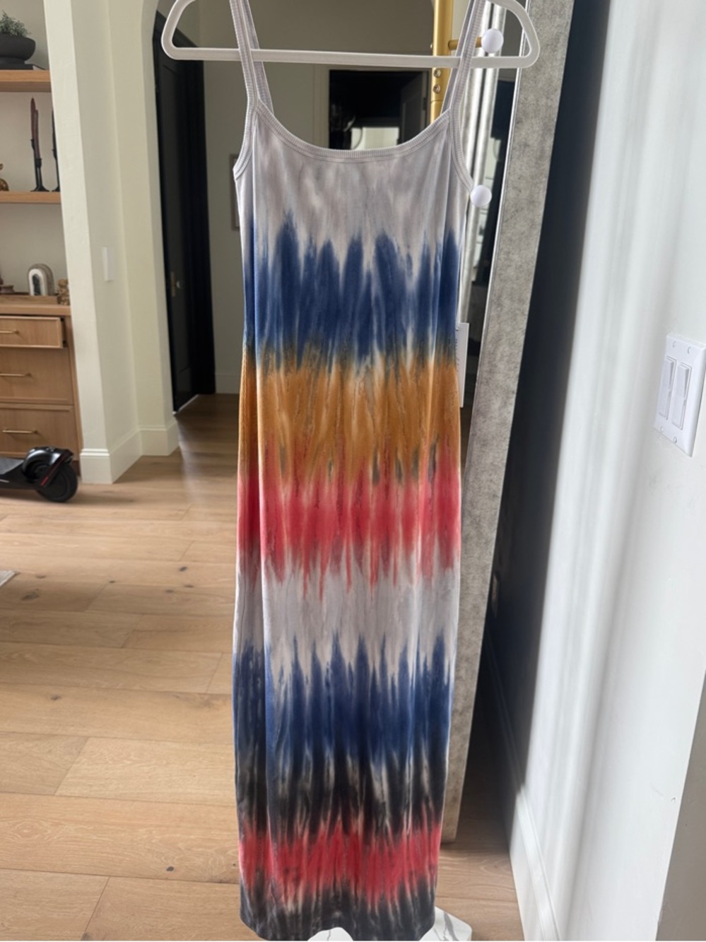 Young Fabulous & Broke Sleeveless Tie-Dye Maxi Dress in Blue, Yellow, Red, Black